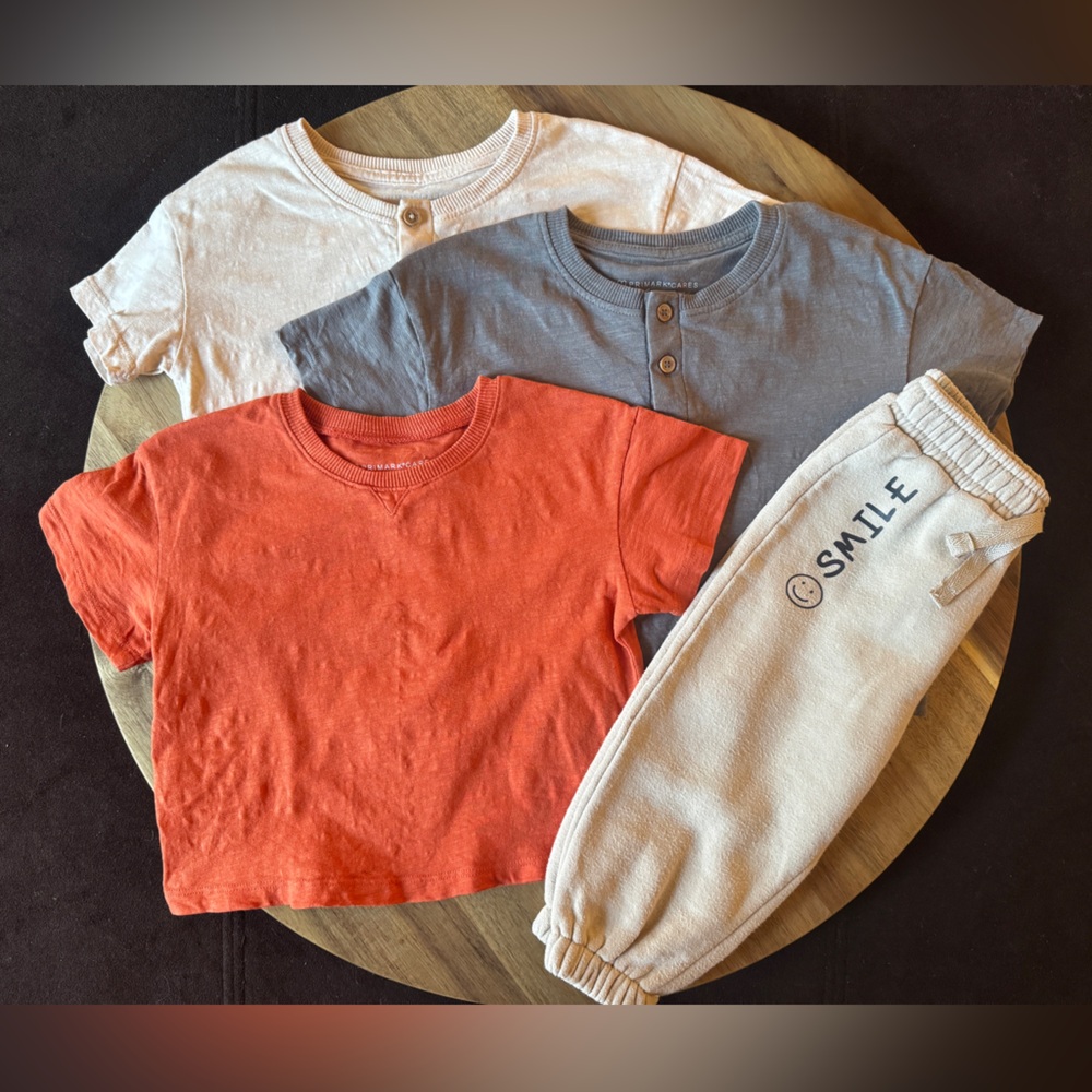 Primark Smile Sweat Pant and Tee-Shirt 3-Pack Bundle